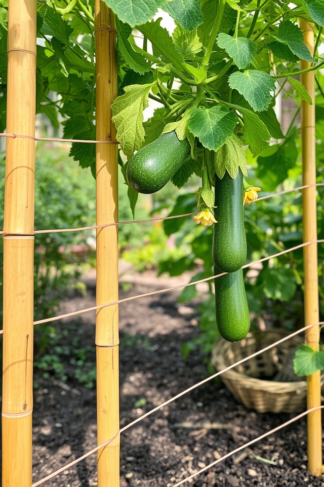 bamboo trellis for zucchini