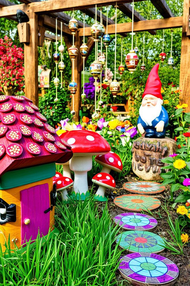 colorful whimsical garden decor