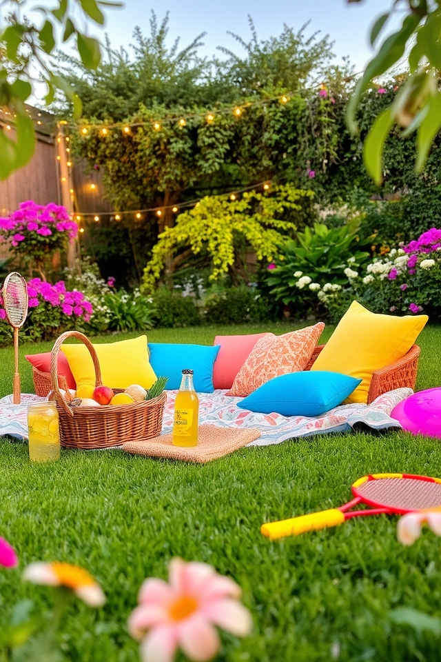 cozy family picnic setup