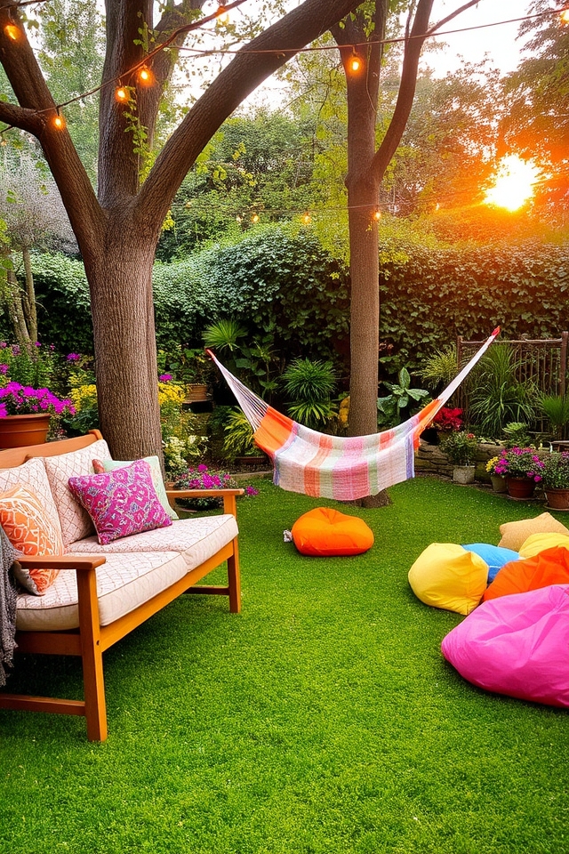 cozy garden seating areas