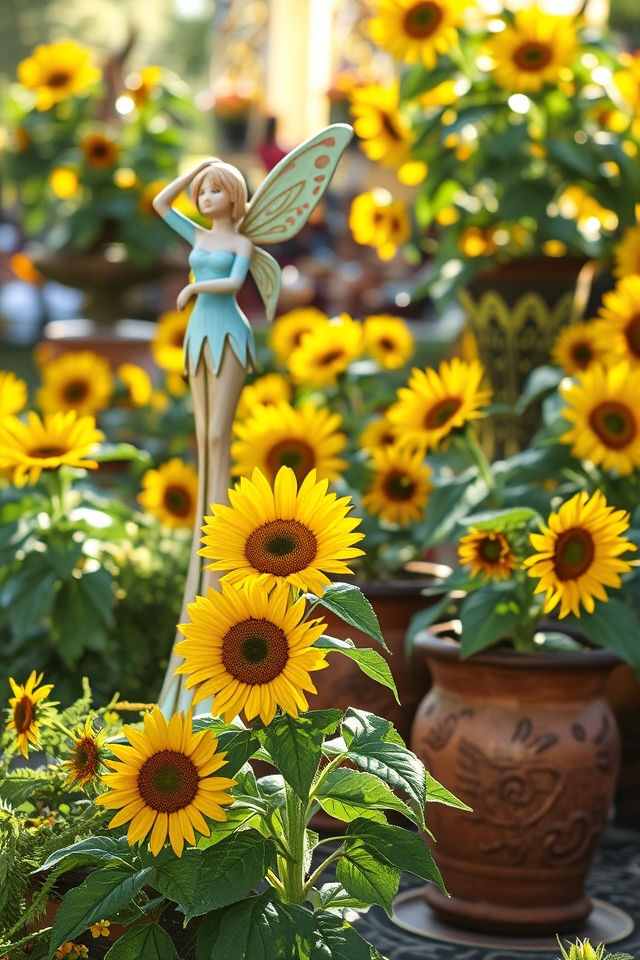 creative garden sunflower sculptures