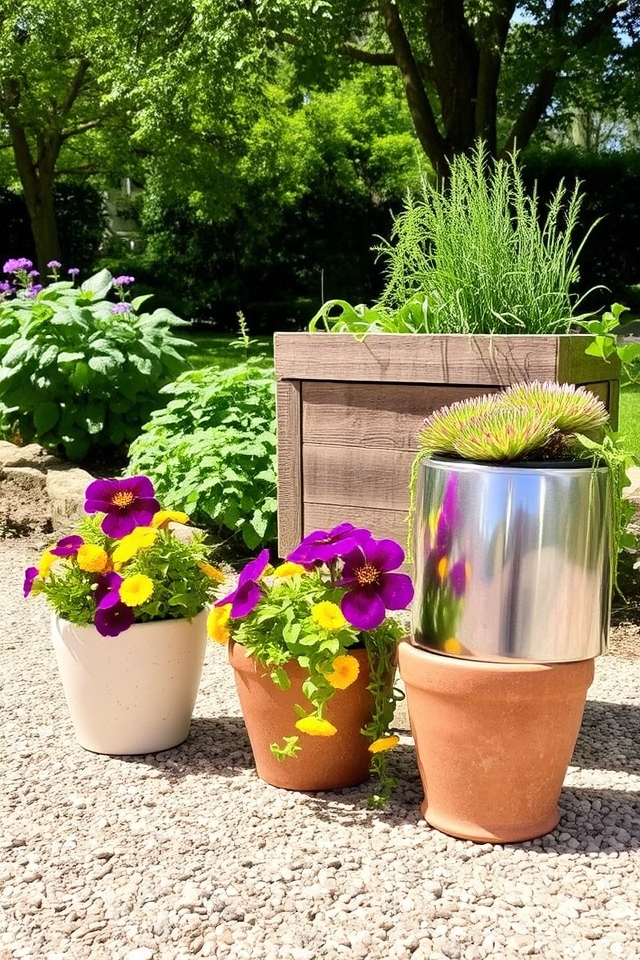decorative planters enhance gardens