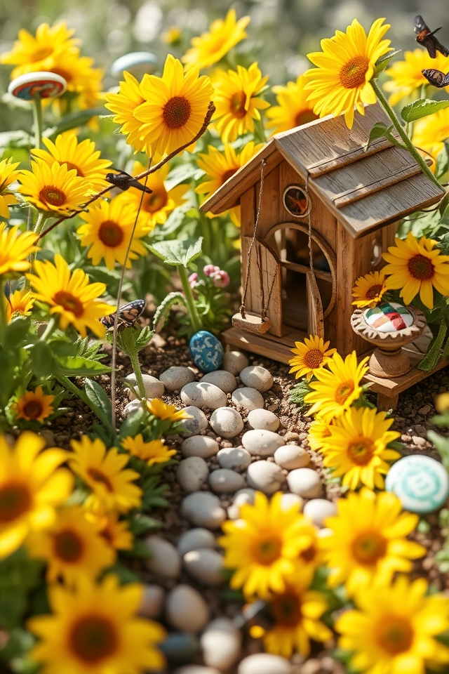 enchanting sunflower fairy gardens