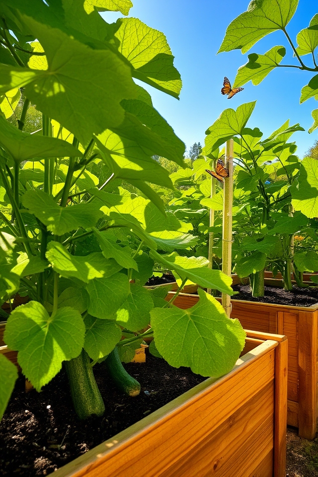 maximize sunlight for zucchinis