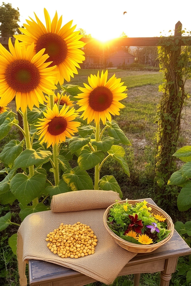 nutritious vibrant sunflower garden