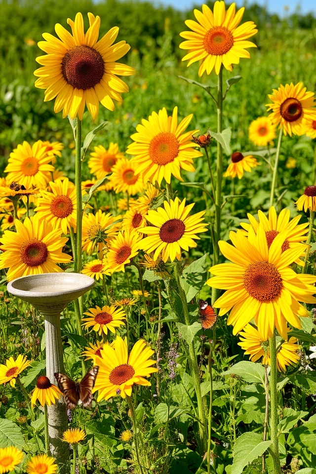 pollinator friendly sunflower beds