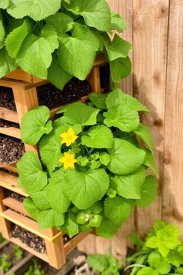 stylish vertical zucchini gardening