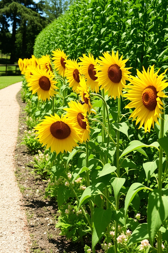 sunflower garden border edging