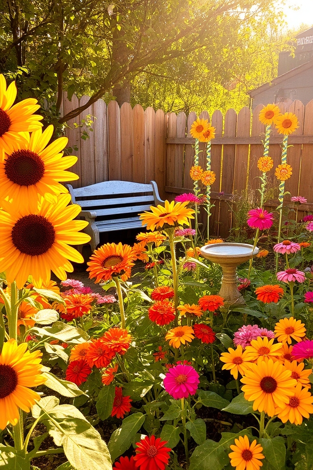 themed sunflower garden designs