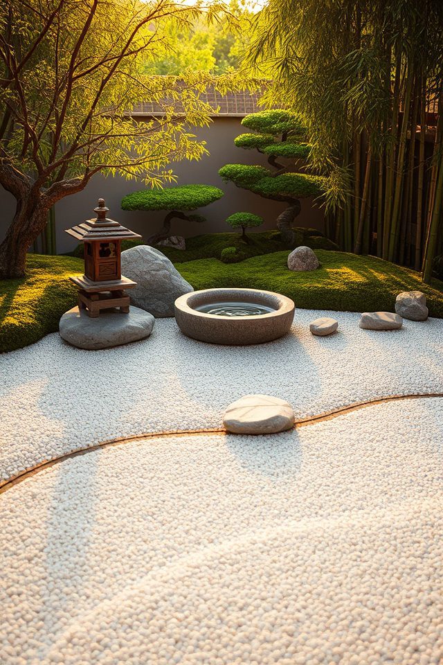 tranquil minimalist meditation space