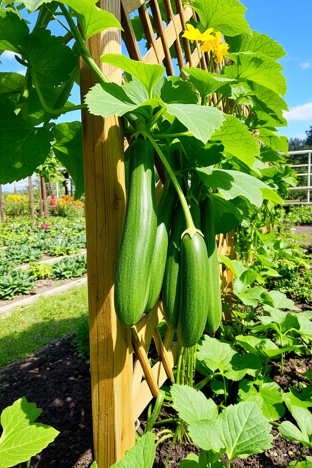 trellising zucchini promotes growth