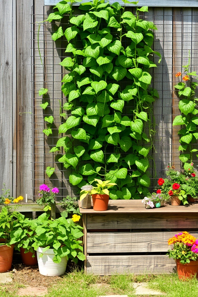vertical garden wire trellis