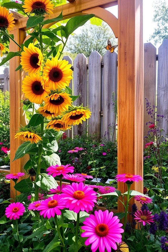 vertical sunflower garden support