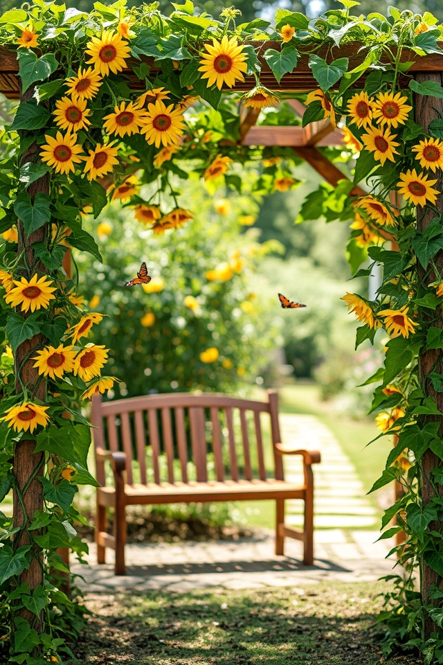 vertical support for sunflowers