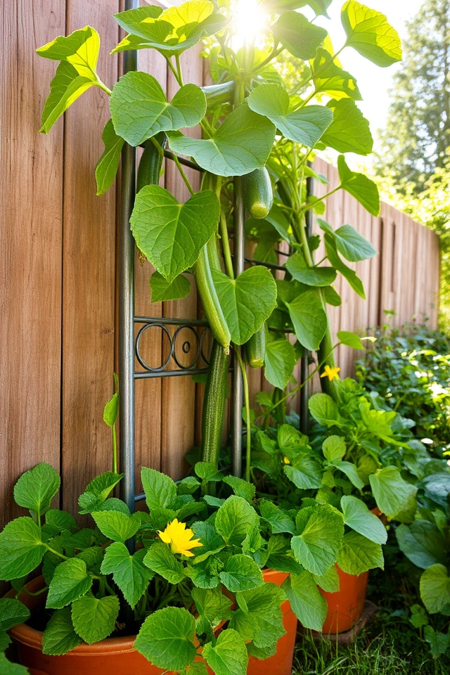vertical zucchini cultivation support