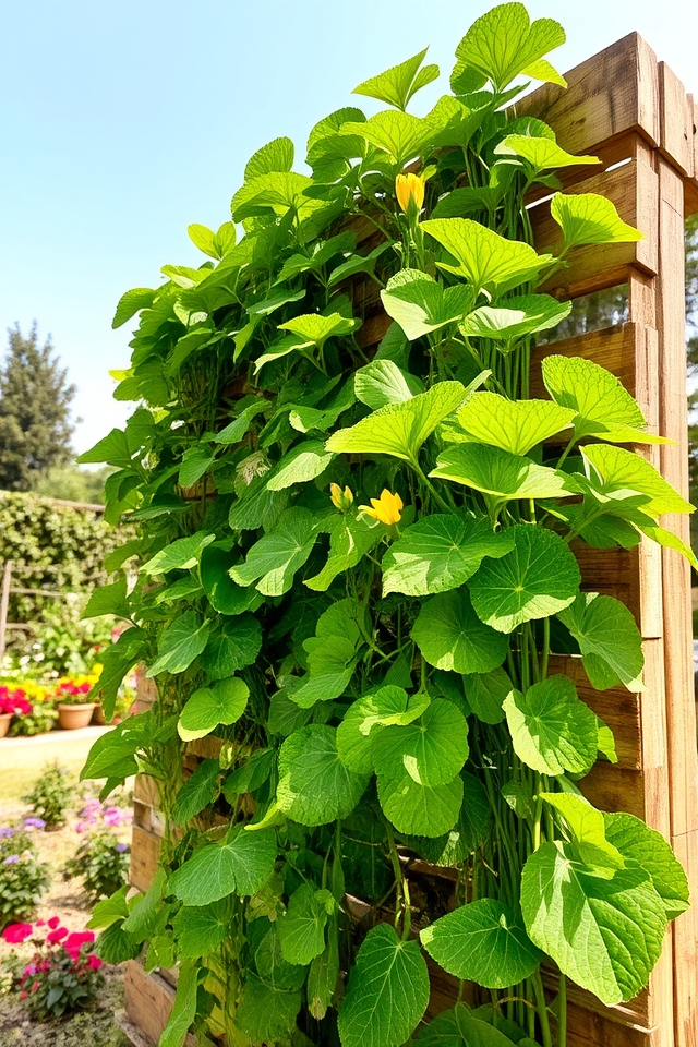 vertical zucchini garden walls