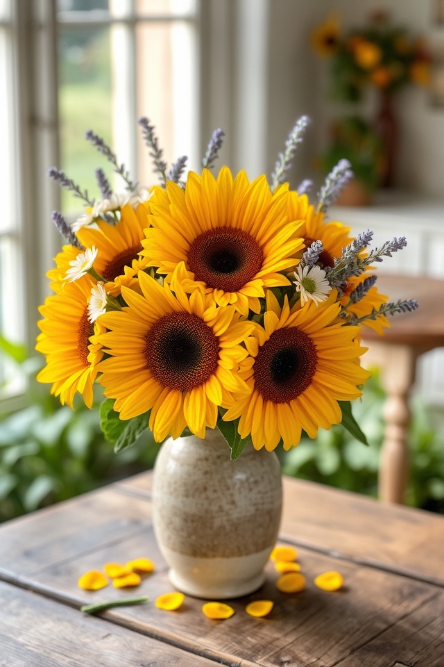 vibrant sunflower bouquet arrangements