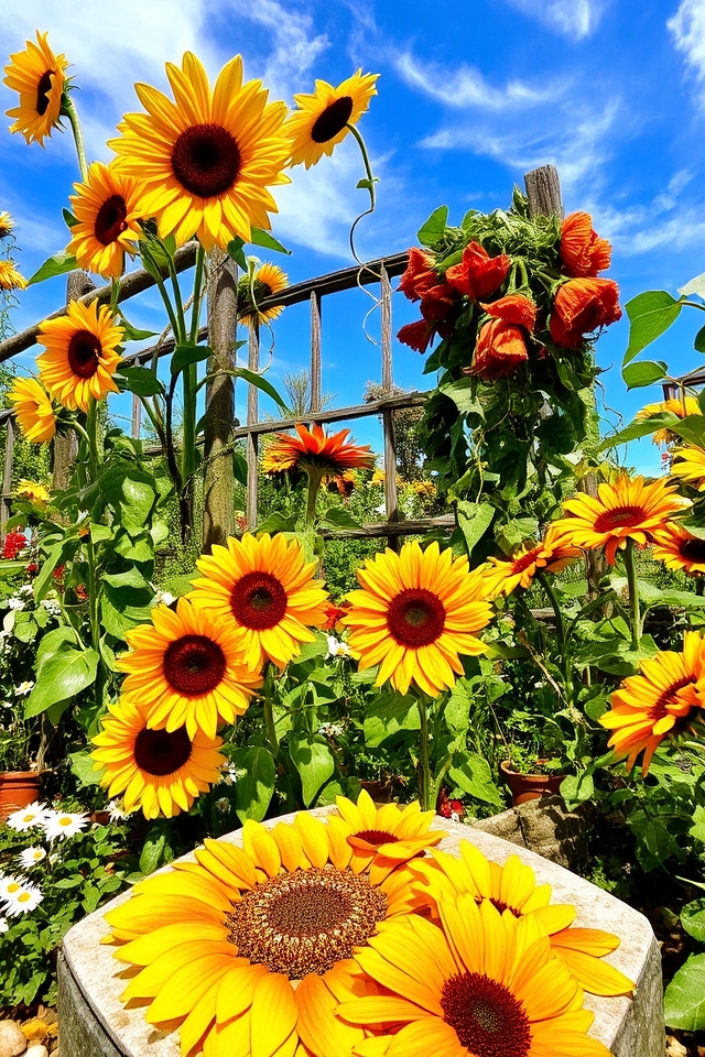 vibrant sunflower garden artistry
