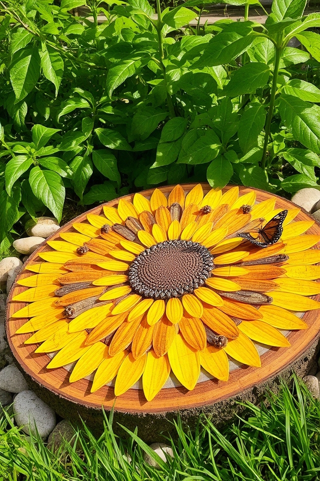 vibrant sunflower mosaic creation