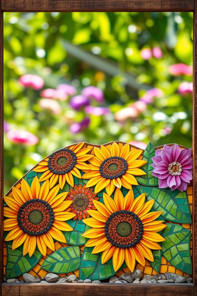 vibrant sunflower mosaic designs