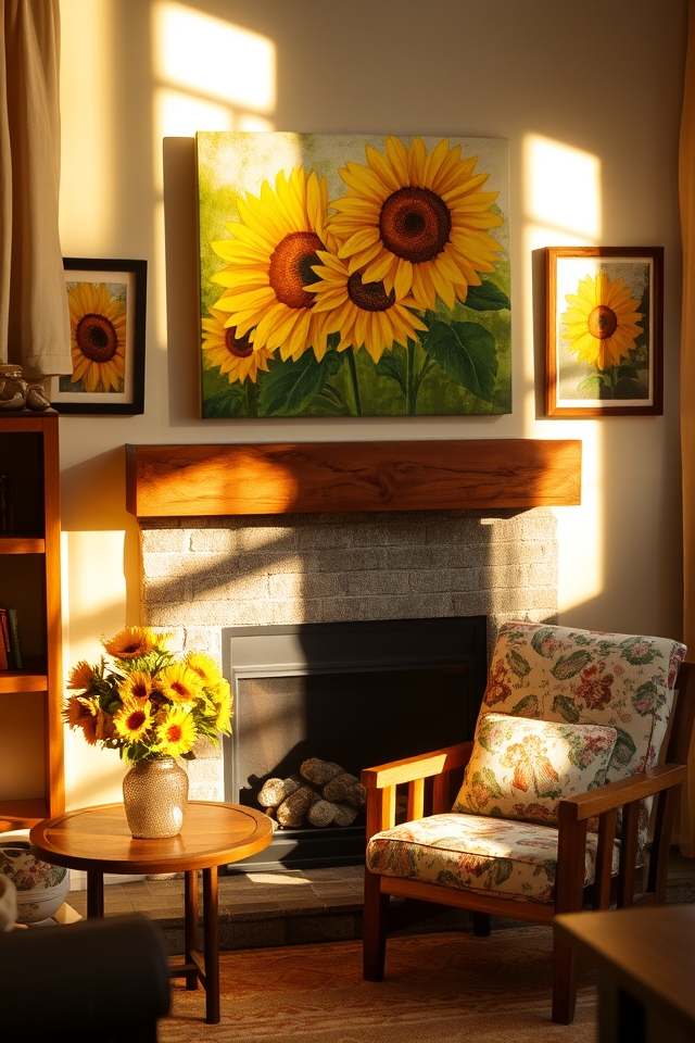 vibrant sunflower wall decor
