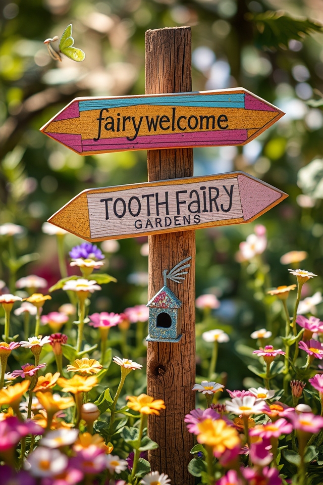 whimsical fairy garden signs