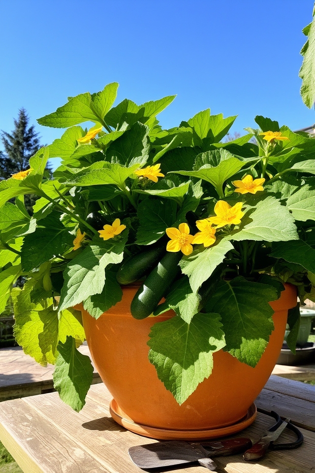 zucchini container gardening tips