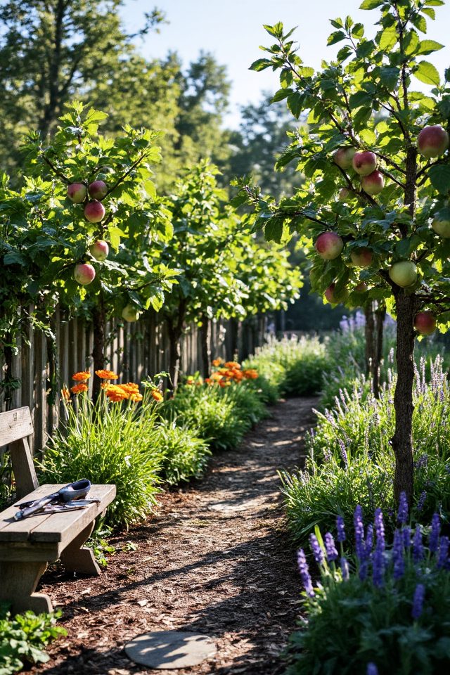 apple trees in landscaping