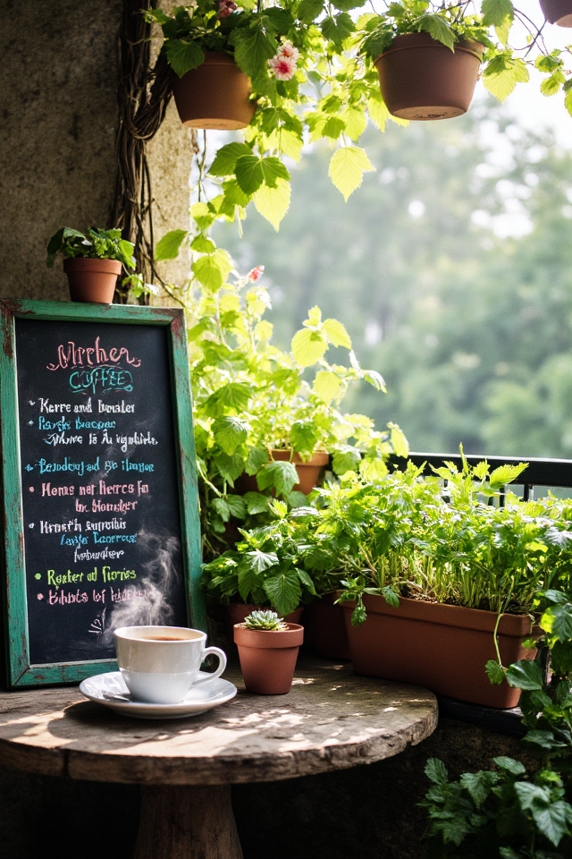charming chalkboard garden display