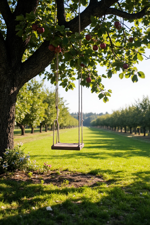 charming orchard tree swing
