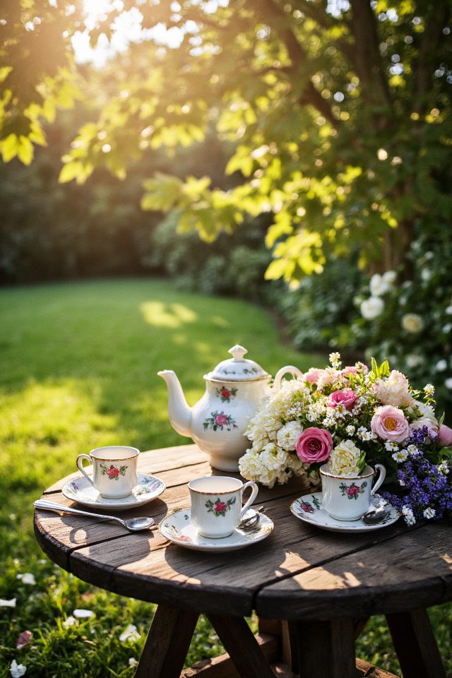 charming vintage tea displays