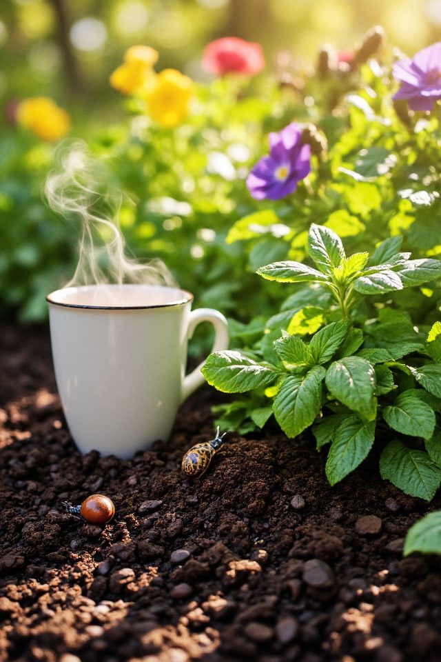 coffee grounds repel pests