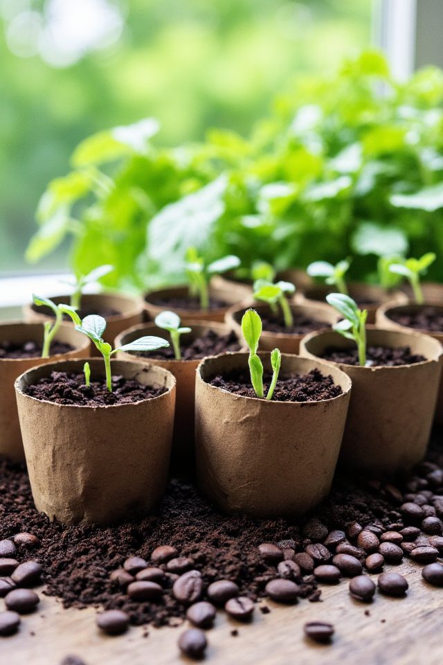 coffee grounds seed starters