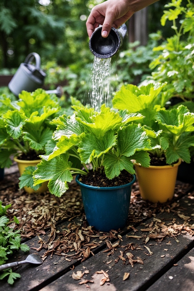 container squash watering tips