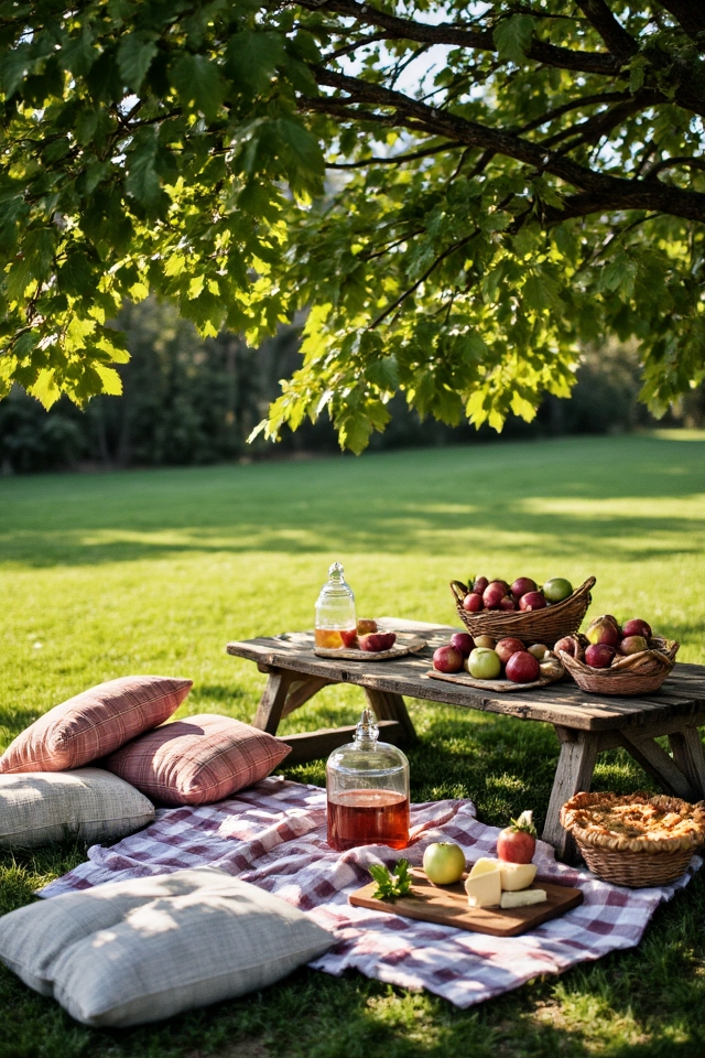 cozy apple picking picnic area
