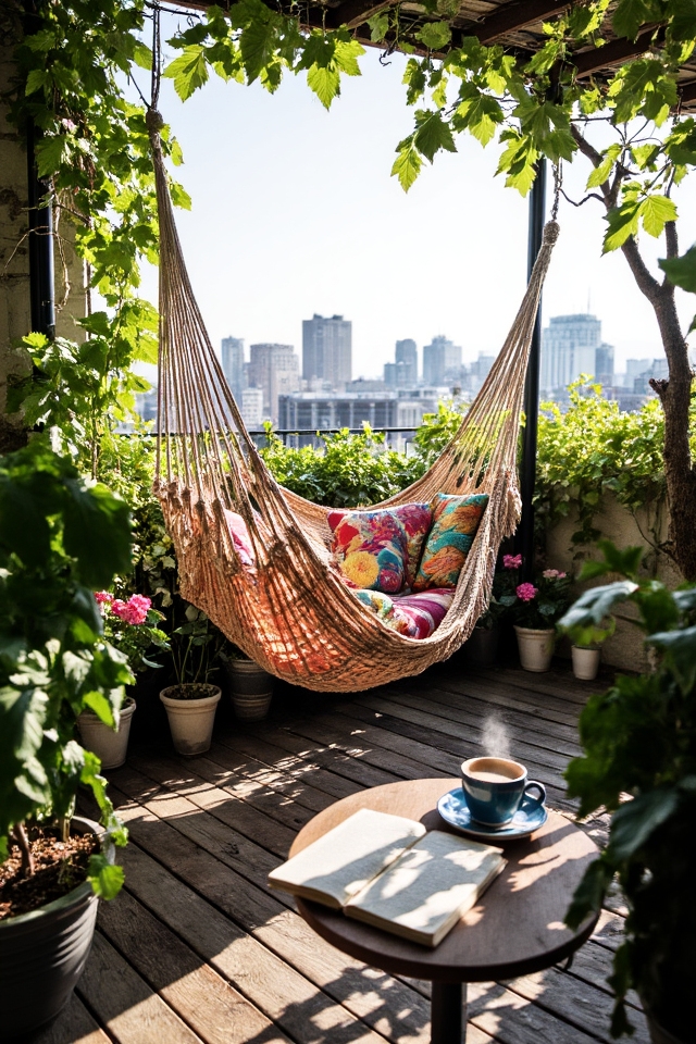 cozy balcony relaxation nook
