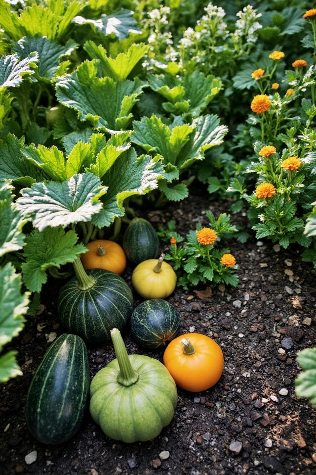 diverse squash garden experimentation