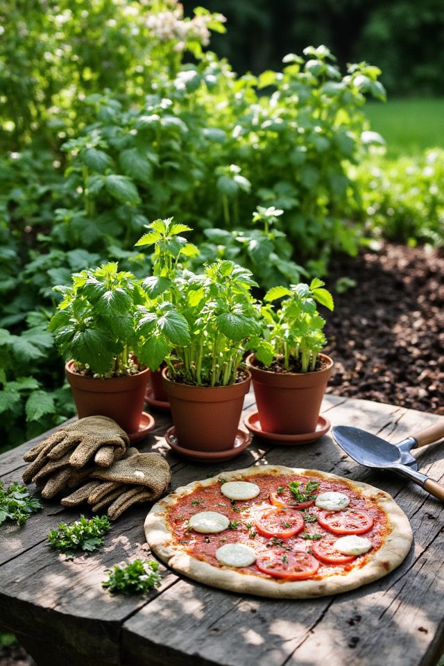 fresh herbs for pizza