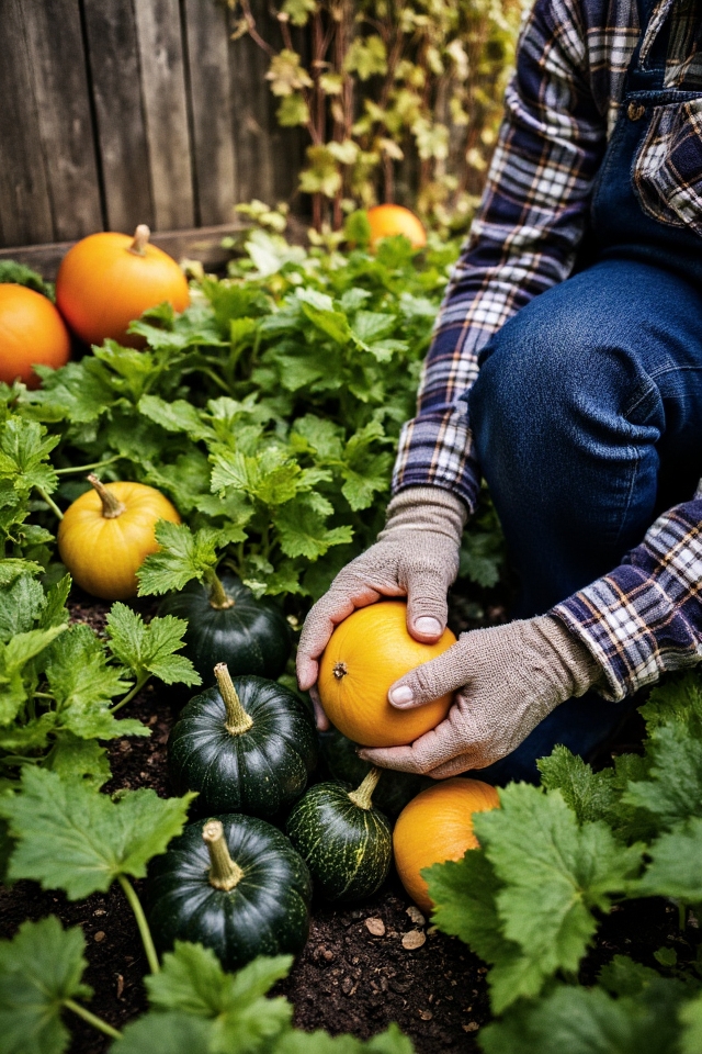 harvest acorn squash ripe