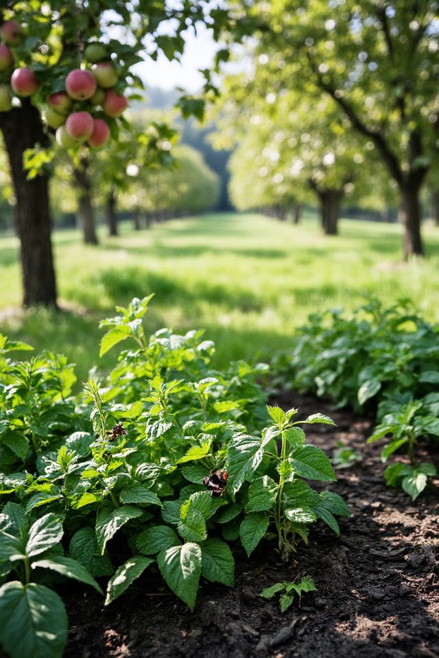 herbs enhance apple tree growth