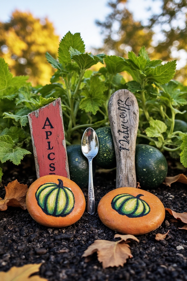 personalized autumn garden markers
