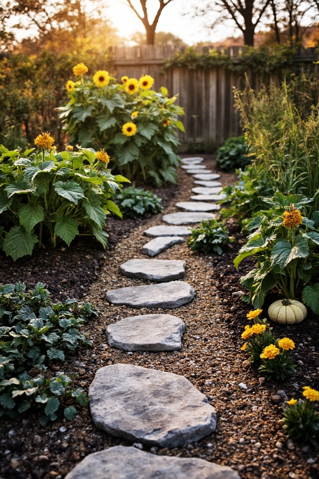 rustic pathways enhance gardens