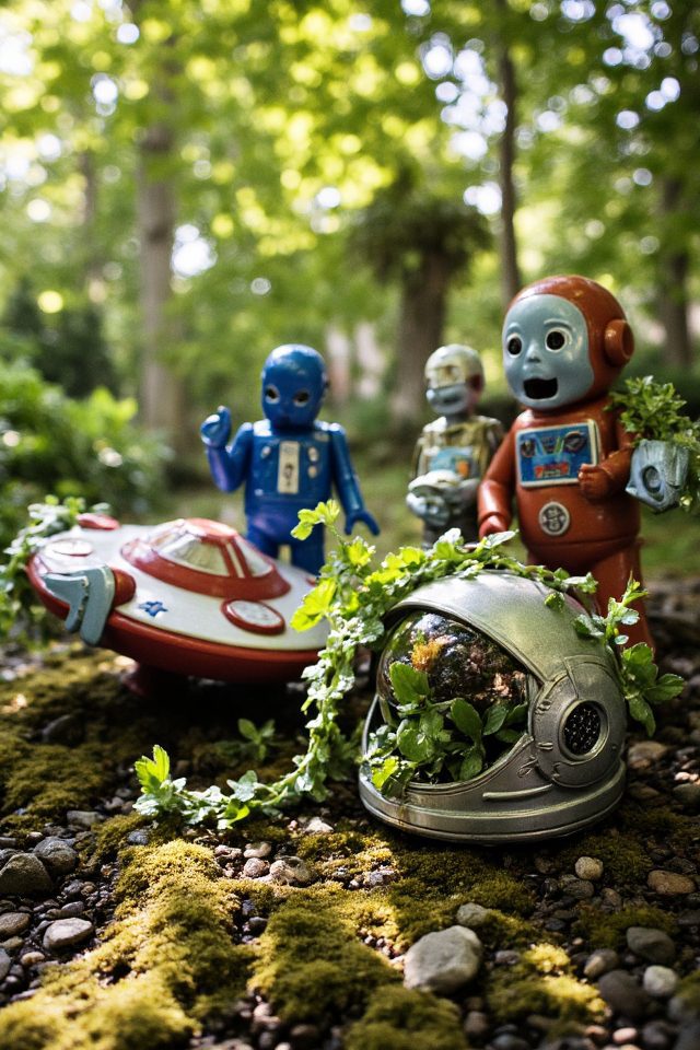sci fi props as planters