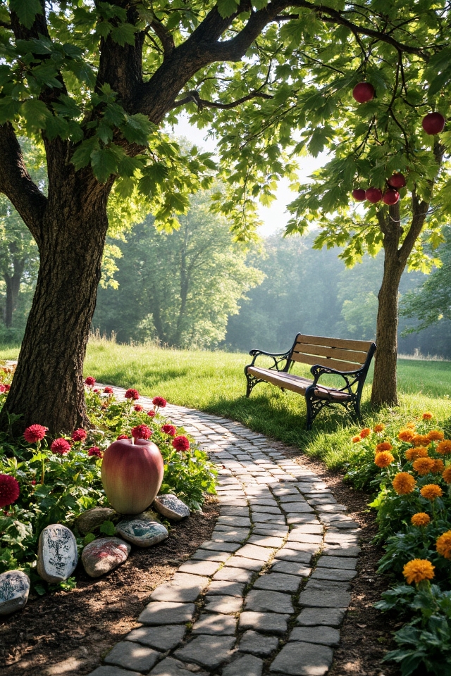 themed apple tree garden