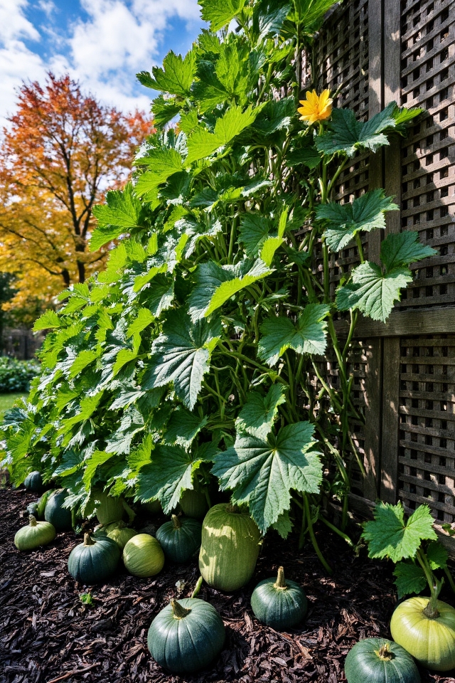vertical gardening for acorn squash