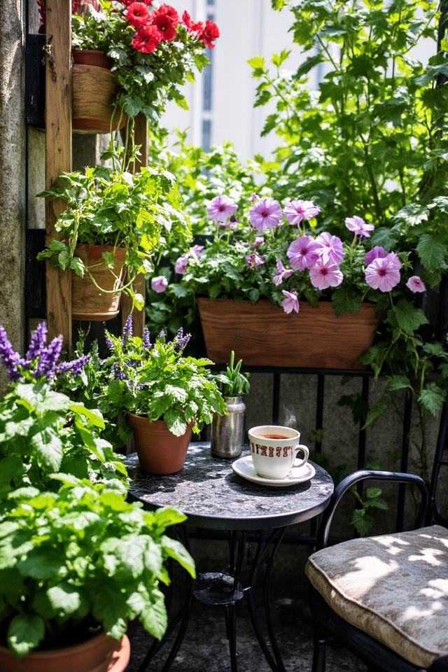 vibrant balcony garden plants