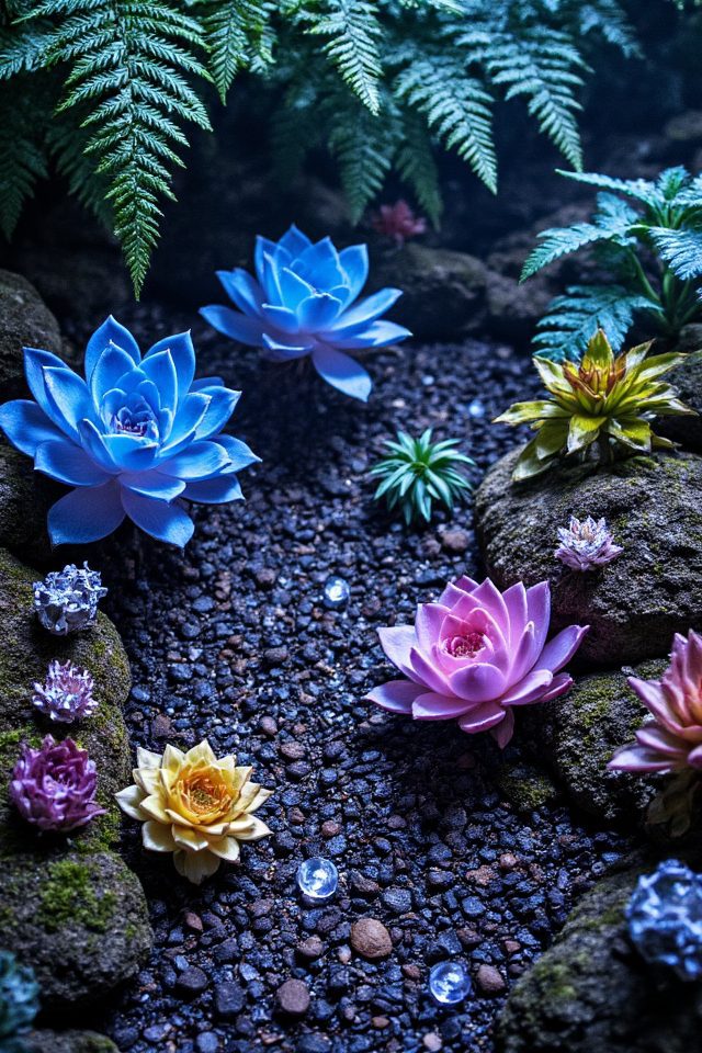 vibrant extraterrestrial garden design