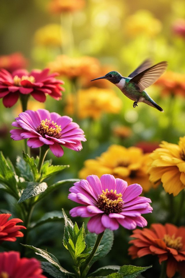 vibrant zinnias attract hummingbirds