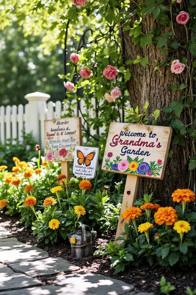 whimsical personalized garden signs