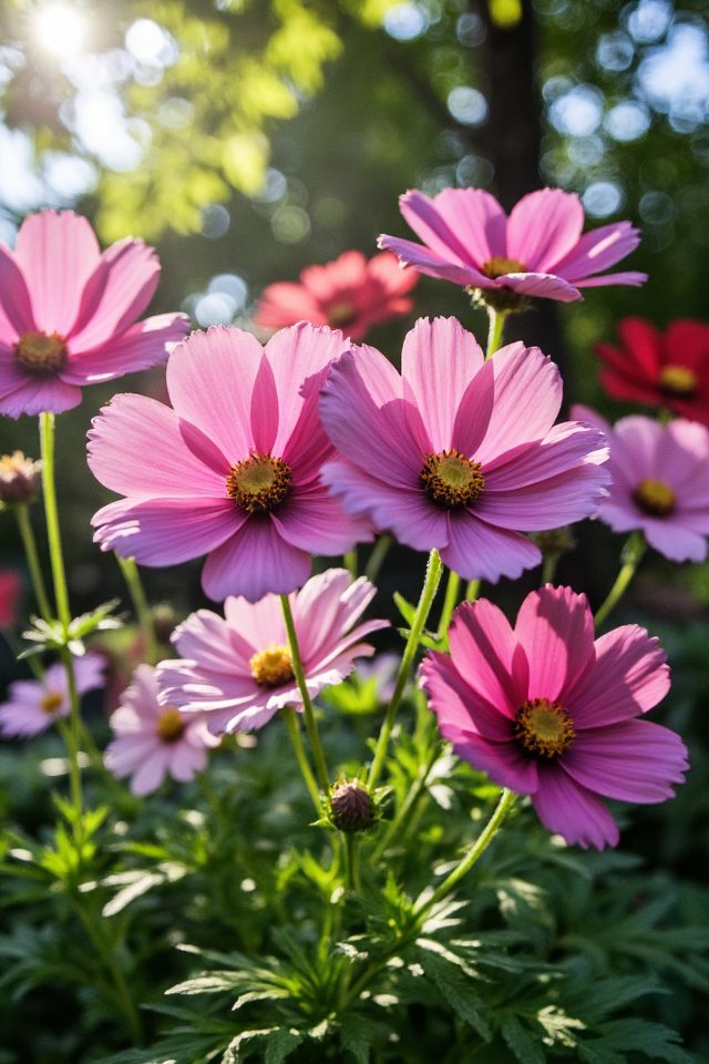 whimsical vibrant pink flowers